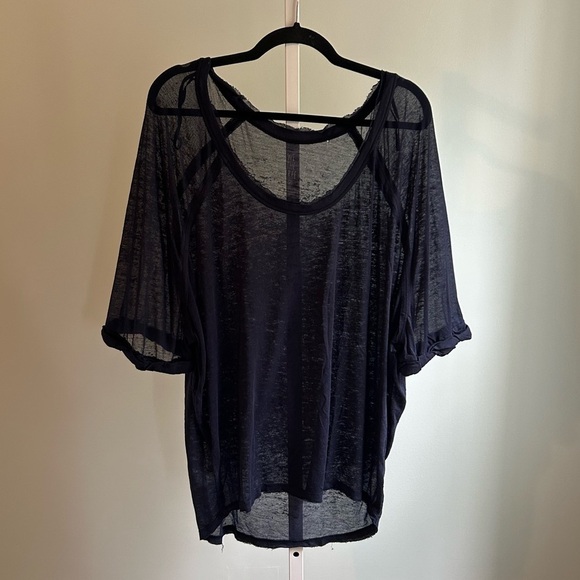 We The Free Tops - We The Free Navy Sheer Coverup Top